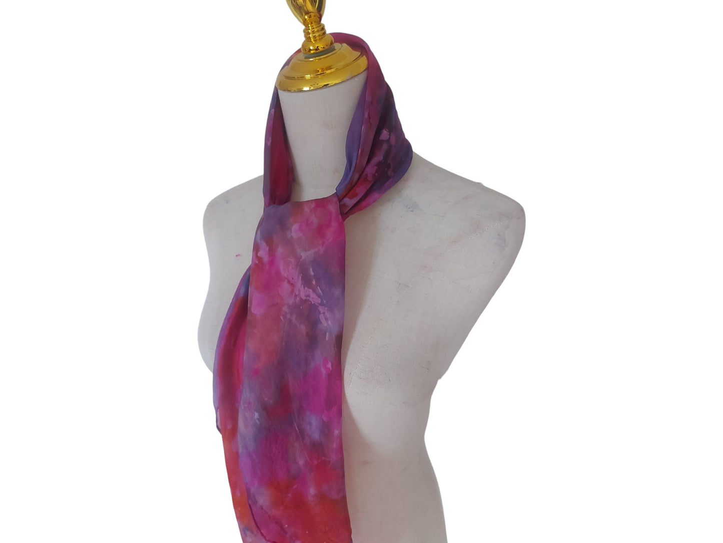 Batik Silk Scarf: Hand-Dyed Icedye Fashionable Scarf