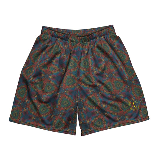 Vintage-Style Tapestry Shorts, High Waisted Earth Tone Abstract Patterned Shorts, Boho Floral Jacquard Print, Moody Earthy Loungewear
