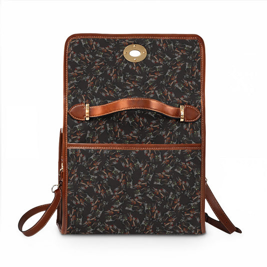 Waterproof Canvas Bag — Dark Abstract Pattern Satchel for Everyday Commute