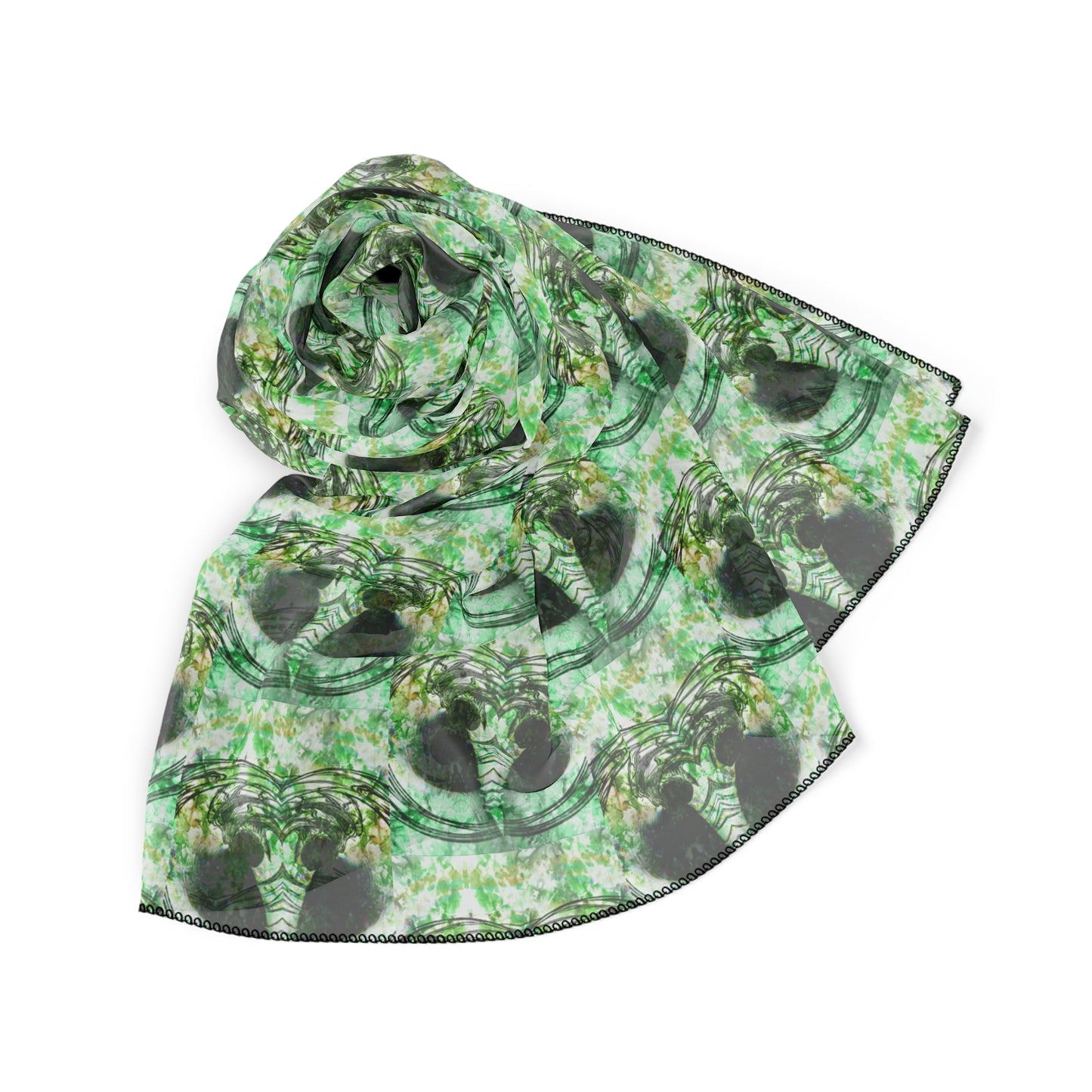 Green chiffon Scarf abstract printed scarf is stylish everyday scarfs| everyday chiffon scarfs lightweight summers gift