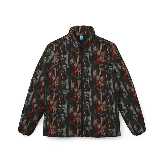 Stylish Womens Puffer Jacket with Floral Design, Trendy Outerwear, Ideal for Winter, Cozy Fashion, Gift for Her