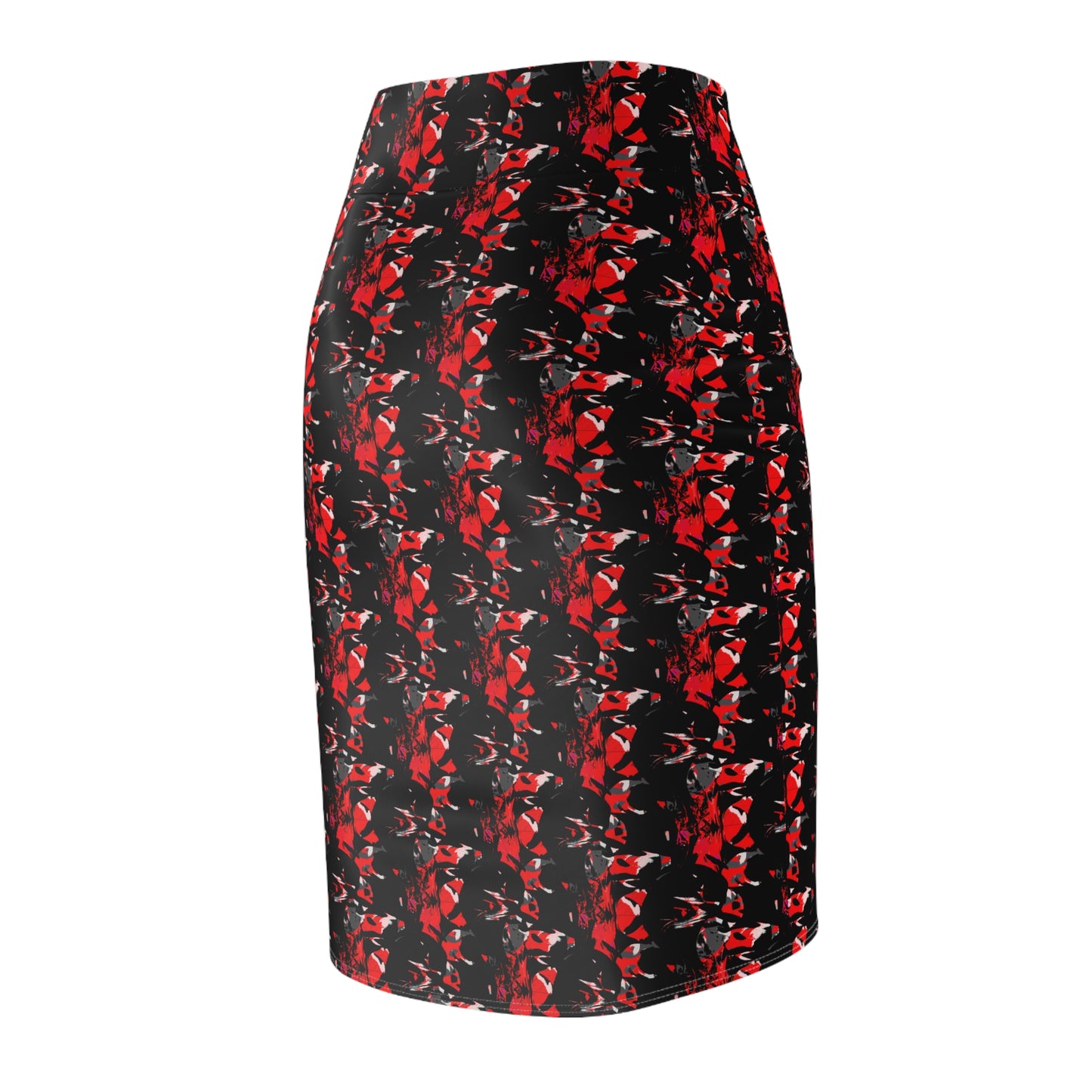 Stylish Women's Pencil Skirt | Chic Red Abstract Design | Perfect for Work, Parties, Date Night, or Casual Wear, Fashionable Style, Bodycon