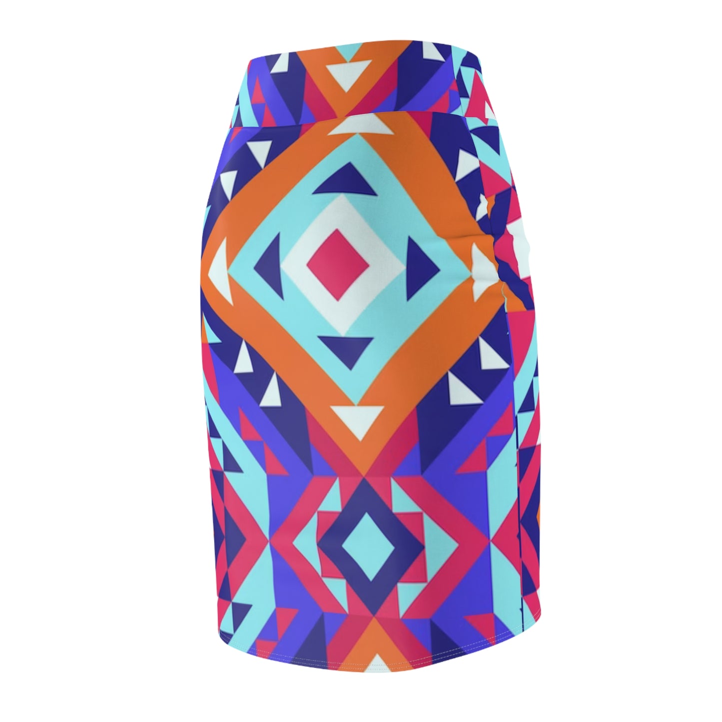 Aztec Geo Print Pencil Skirt — Bold Tribal Pattern Women's Skirt