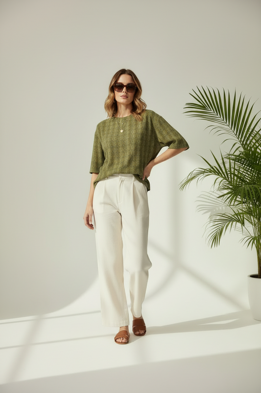 Moss Mosaic Oversized Graphic Oversized T-Shirt
