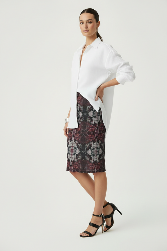 Pencil Skirt- Tie Dyed Pencil Skirt With A Slit