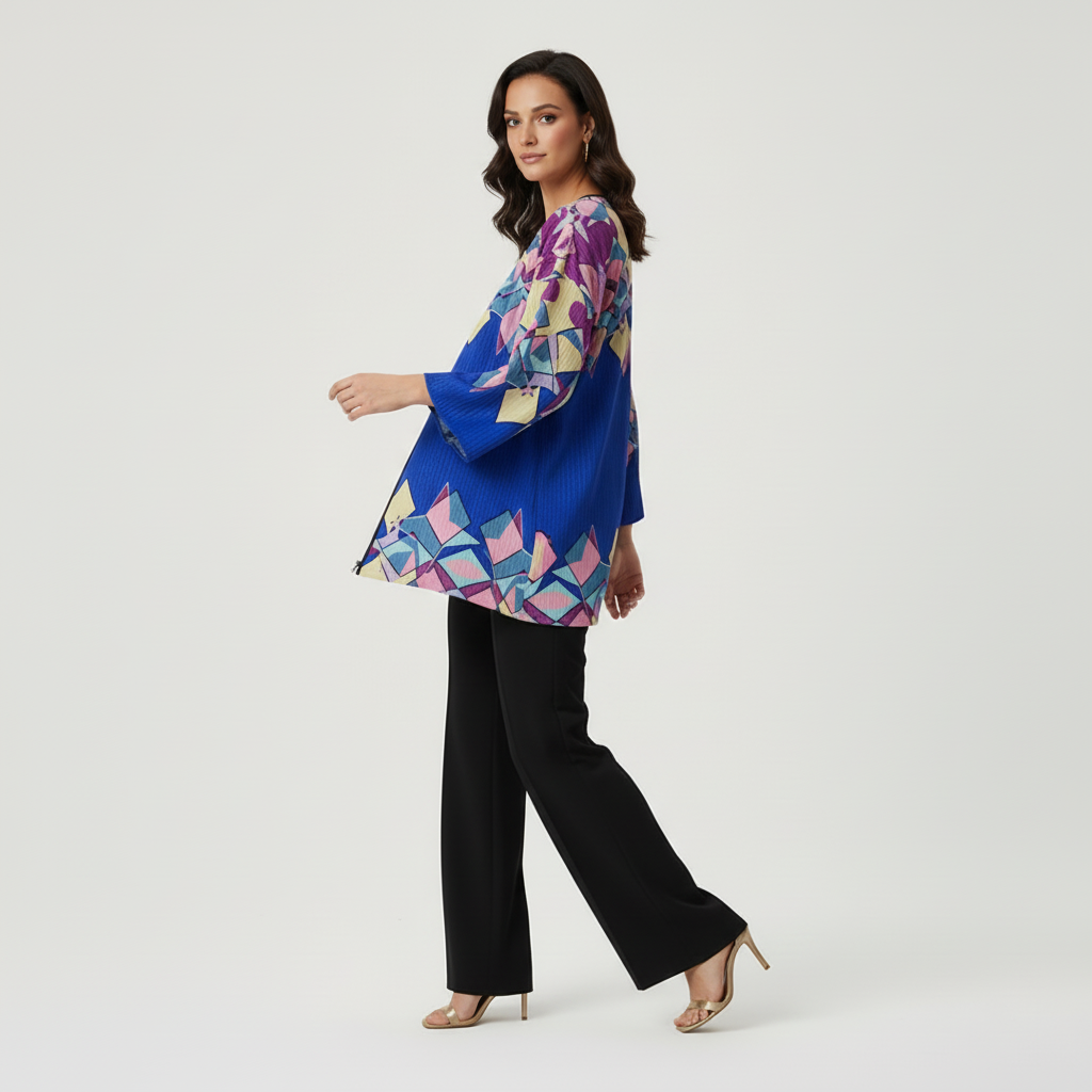 Akanne Geometric Dream Kimono Jacke- Velvet