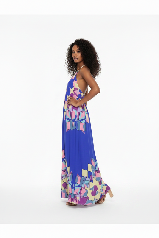 Halterneck backless dress