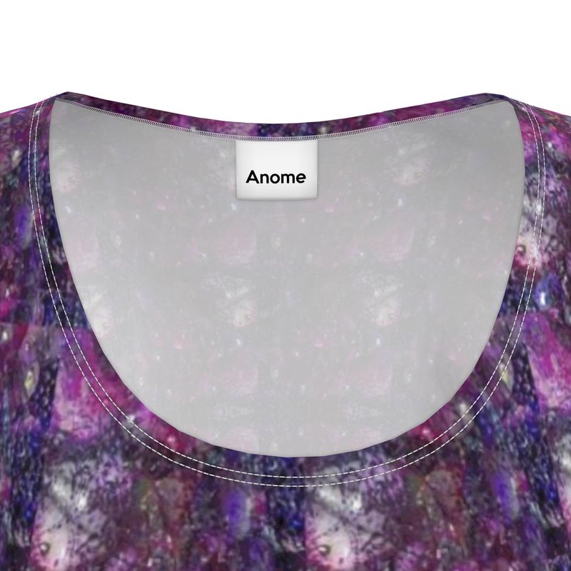 Ladies Tunic T Shirt- Violet Mirage Patterned Shift Dress