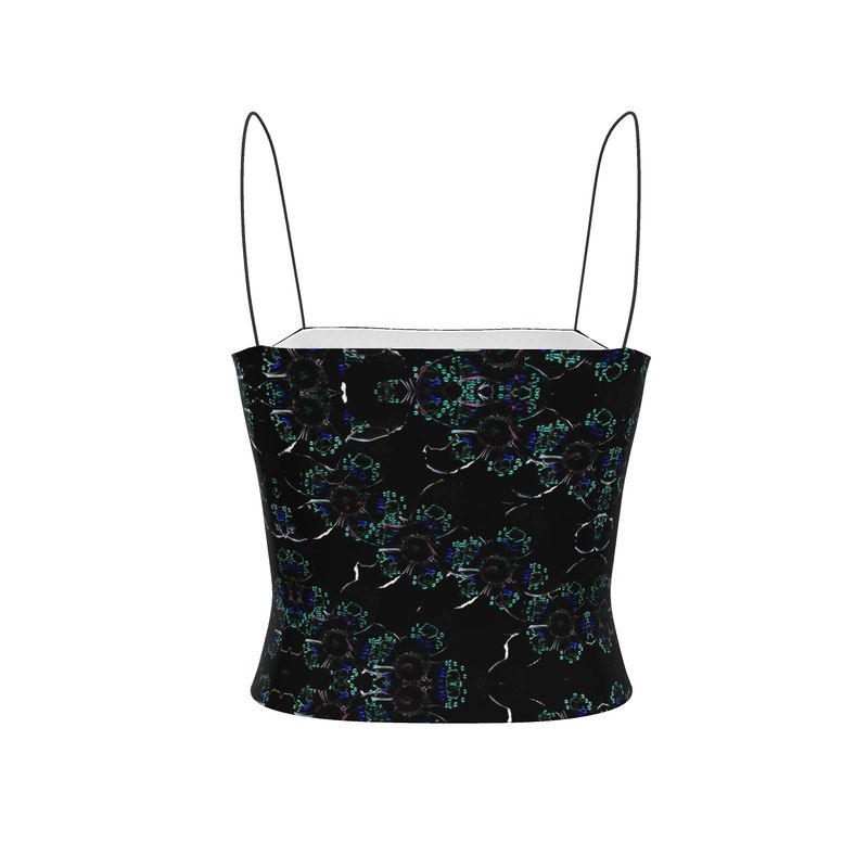 Midnight Bloom | Square-Neck Ladies Strappy Top