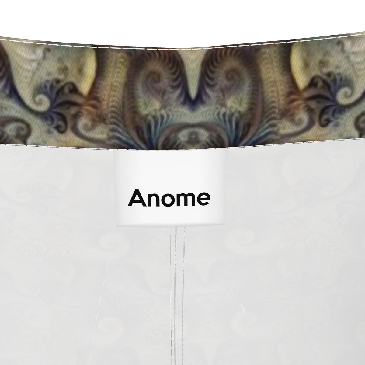 Bohemian Fractal Print Denim Mini Skirt | Psychedelic Earth Tone skirt