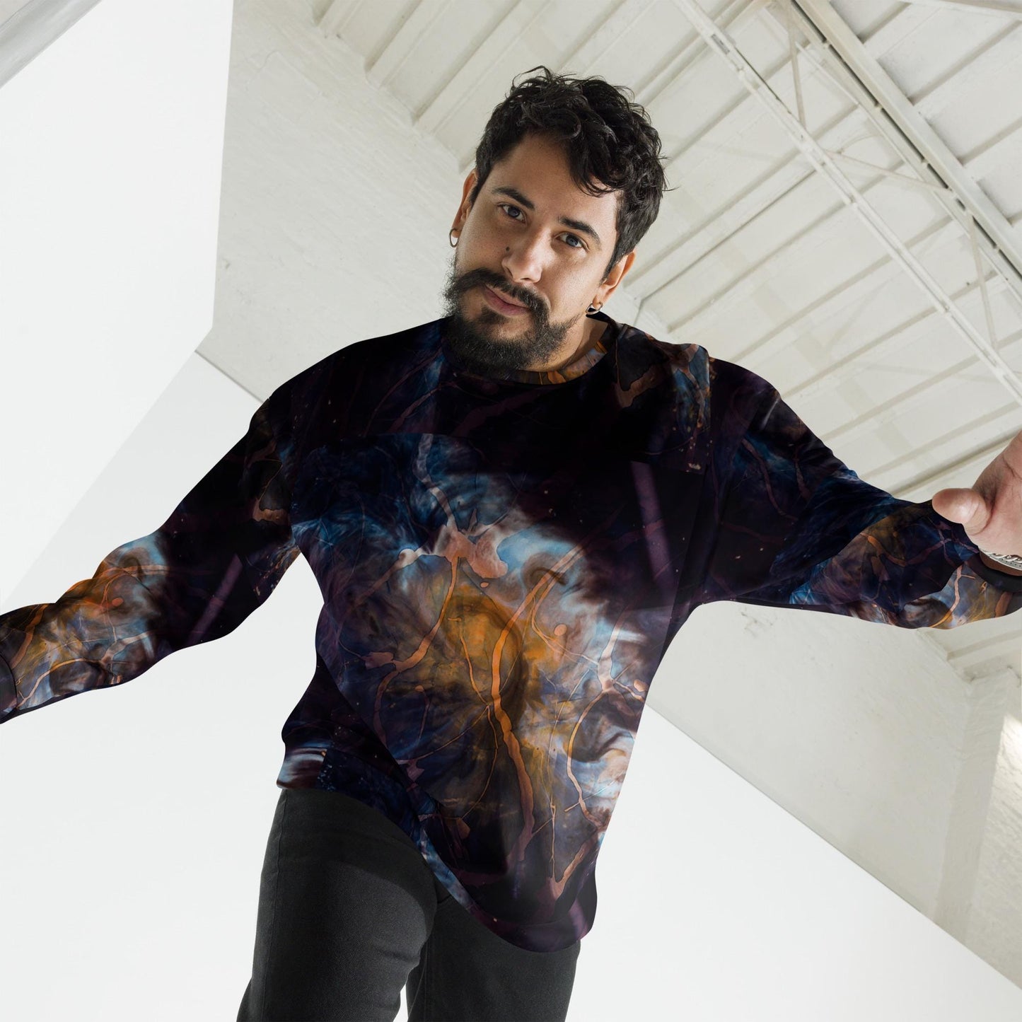 Black Galaxy Sweatshirt: Unisex Gothic Style Jumper