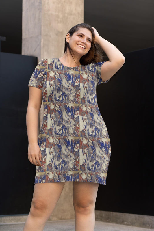 Abstract Print Dress – Plus Size Boho Chic Summer Outfit