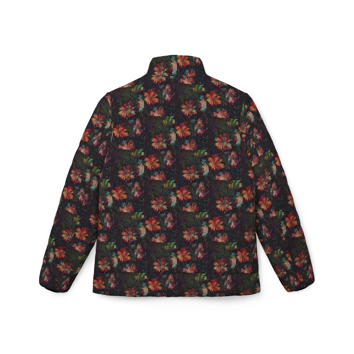 Floral Puffer Jacket, Womens Winter Warm Layer