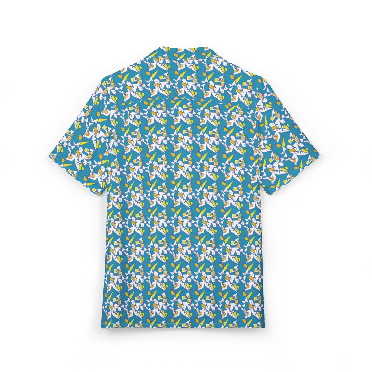 Tropical Blue Floral Hawaiian Shirt — Vacation Button-Down