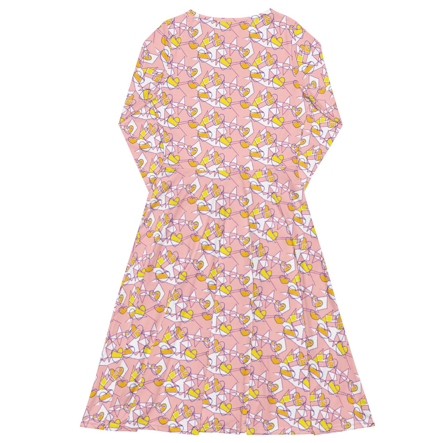Pastel Pink Patterned Casual Dress