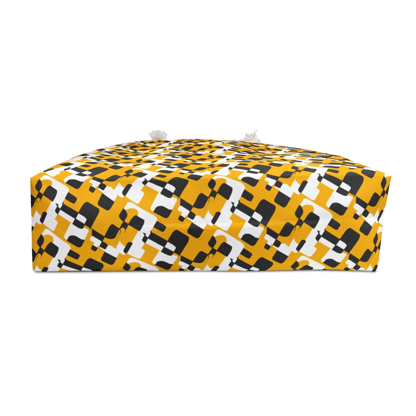 Geometric Mustard Check Weekender Bag — Large Patterned Travel Tote