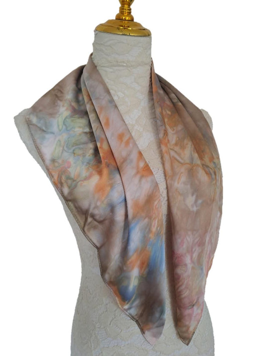 Pastel Watercolour Silk-Feel Scarf