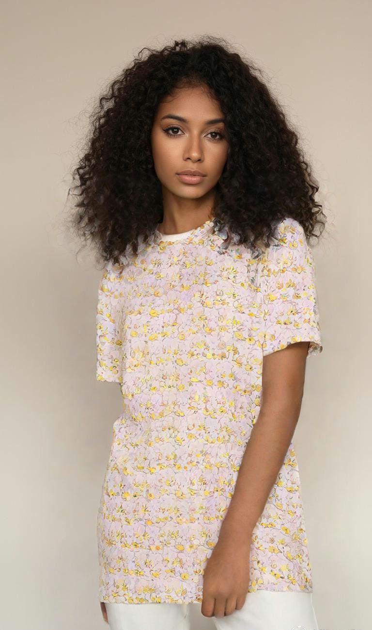 T-shirt dress, Light Peach Pink Elegant T-Dress- Abstract Print