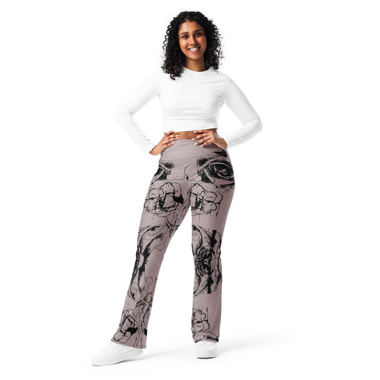 Floral Flare Leggings: High Waist Lounge Wear