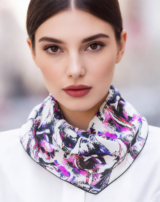 Bohemian Patterned Poly Scarf, Lightweight Fashion Accessory for Women, Versatile Wrap for Everyday, Gifts, Travel, Boho Style