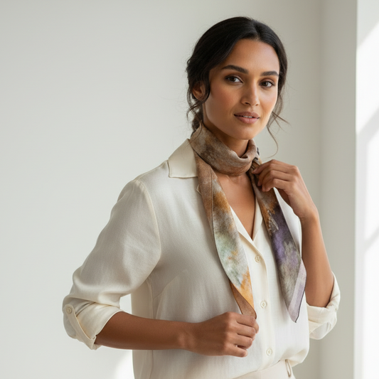 The Earth-Toned Ethereal Silk Scarf