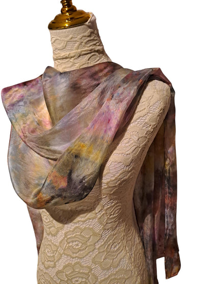 Hand-Dyed Silk Scarf: Lightweight Elegant Accessory