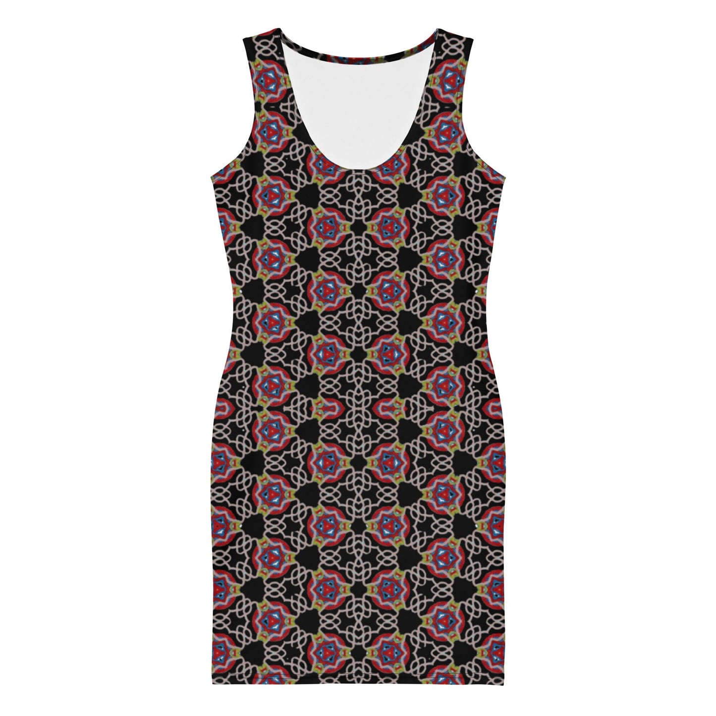 Lace Print Bodycon Dress | Fitted Polyester Spandex Gown
