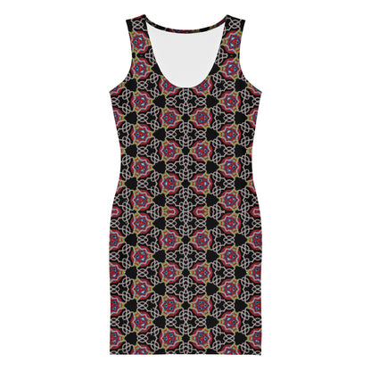 Lace Print Bodycon Dress | Fitted Polyester Spandex Gown