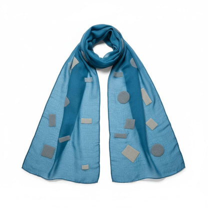 Elegant Teal Dream Shawl, Playful Polka Dots Wrap for Chic Evenings