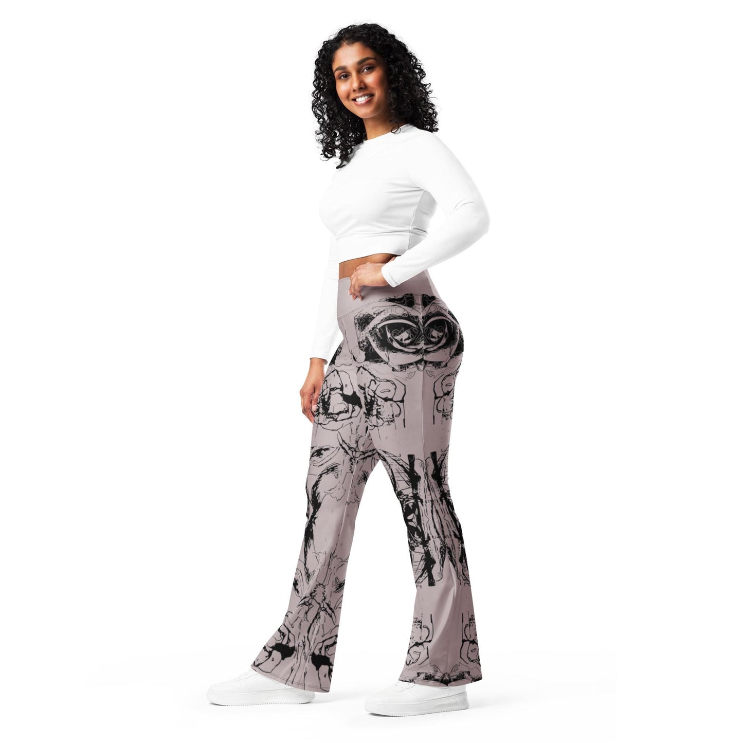 Floral Flare Leggings: High Waist Lounge Wear