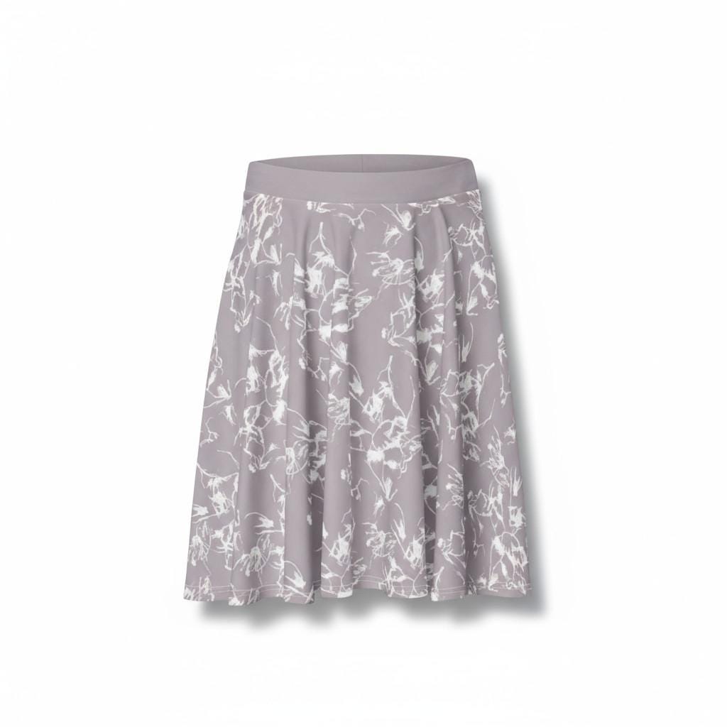 Lavender Floral A-Line Midi Skirt – Soft Flowing Summer Skirt