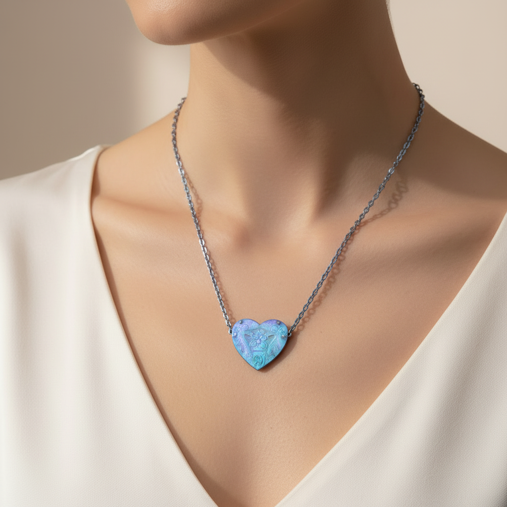 Engraved Heart Necklace — Sterling Pendant for Gifts & Anniversaries