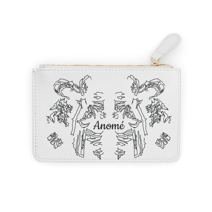 Mini Clutch Bag — Minimalist Black Ink Rorschach Design with "Anomé" Text