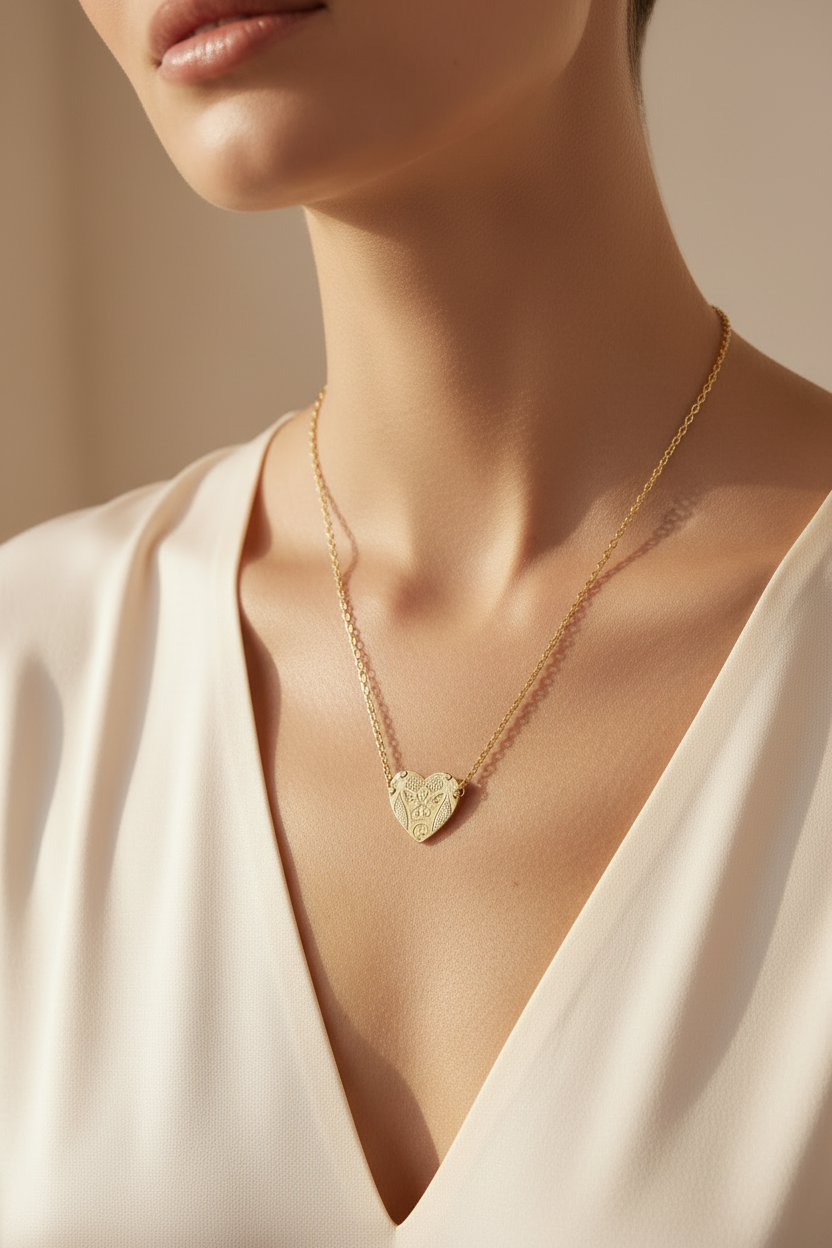 Engraved Heart Necklace — Sterling Pendant for Gifts & Anniversaries