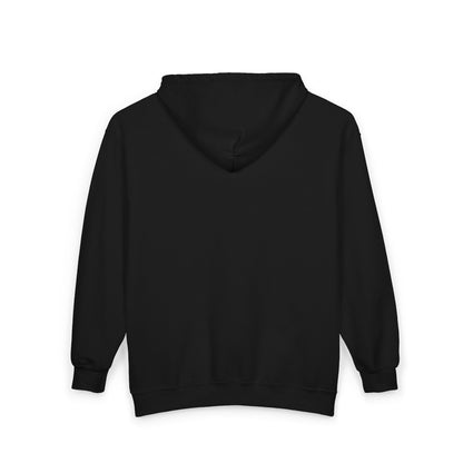 Flame Wings Zip Hoodie — Smoky Fire Angel Graphic Full-Zip Sweatshirt