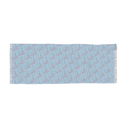 Light Scarf — Blue Geometric Patterned Lightweight Fashion Scarf