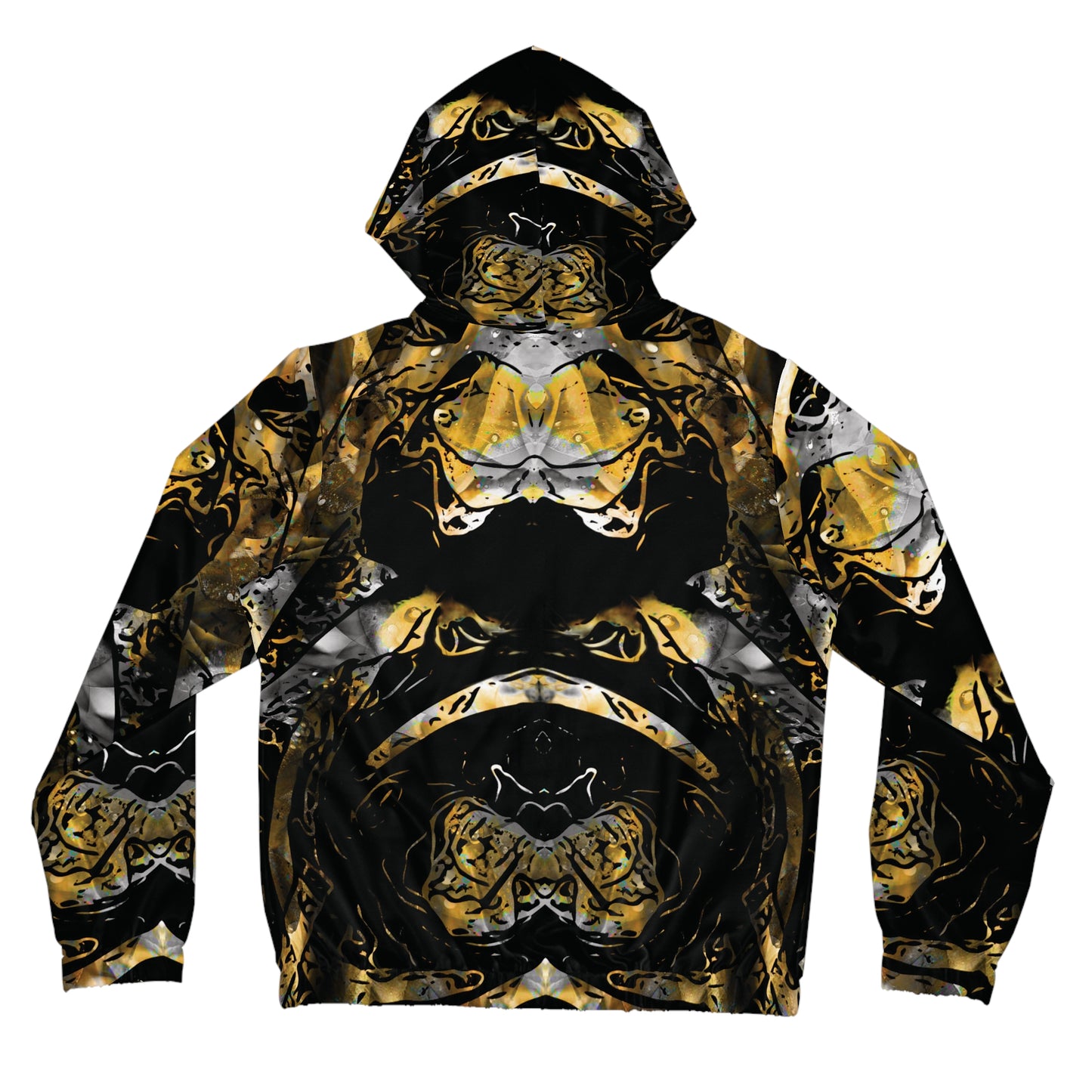 Abstract Gold & Black All-Over-Print Zip Hoodie