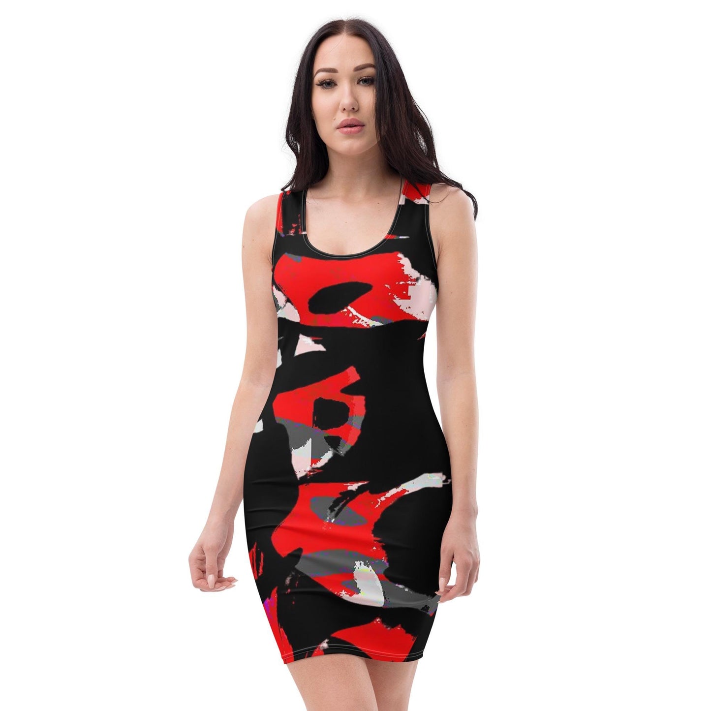 Abstract Bodycon Mini Dress: Stylish Patterned Party Wear