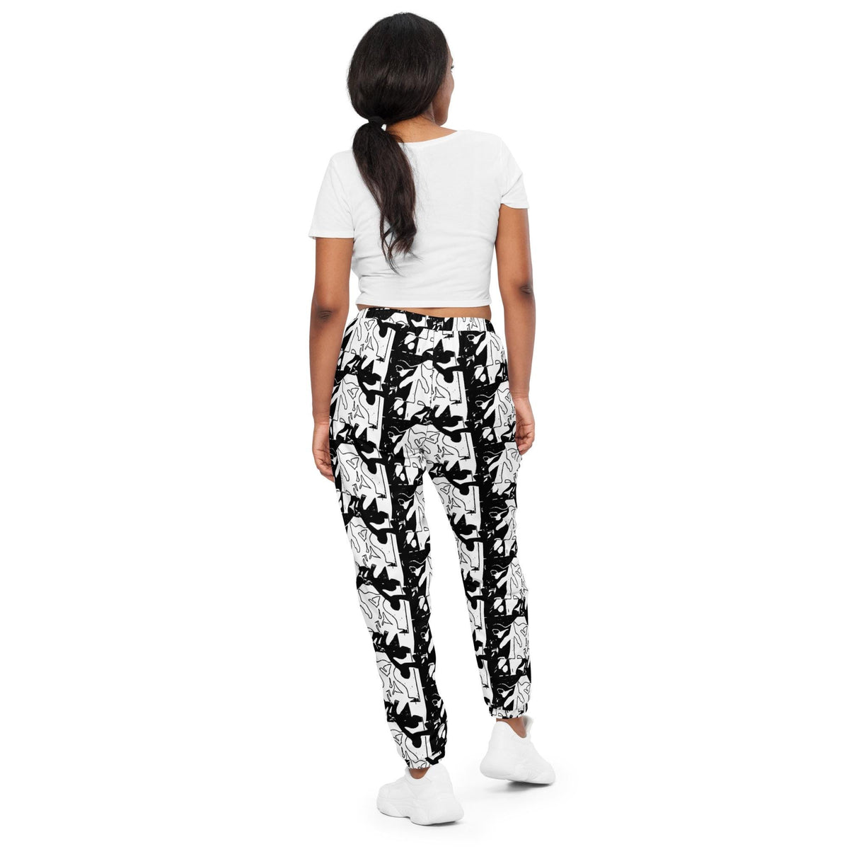 Abstract Line Art Track Pants: Unisex Streetwear, Waterproof Polyester