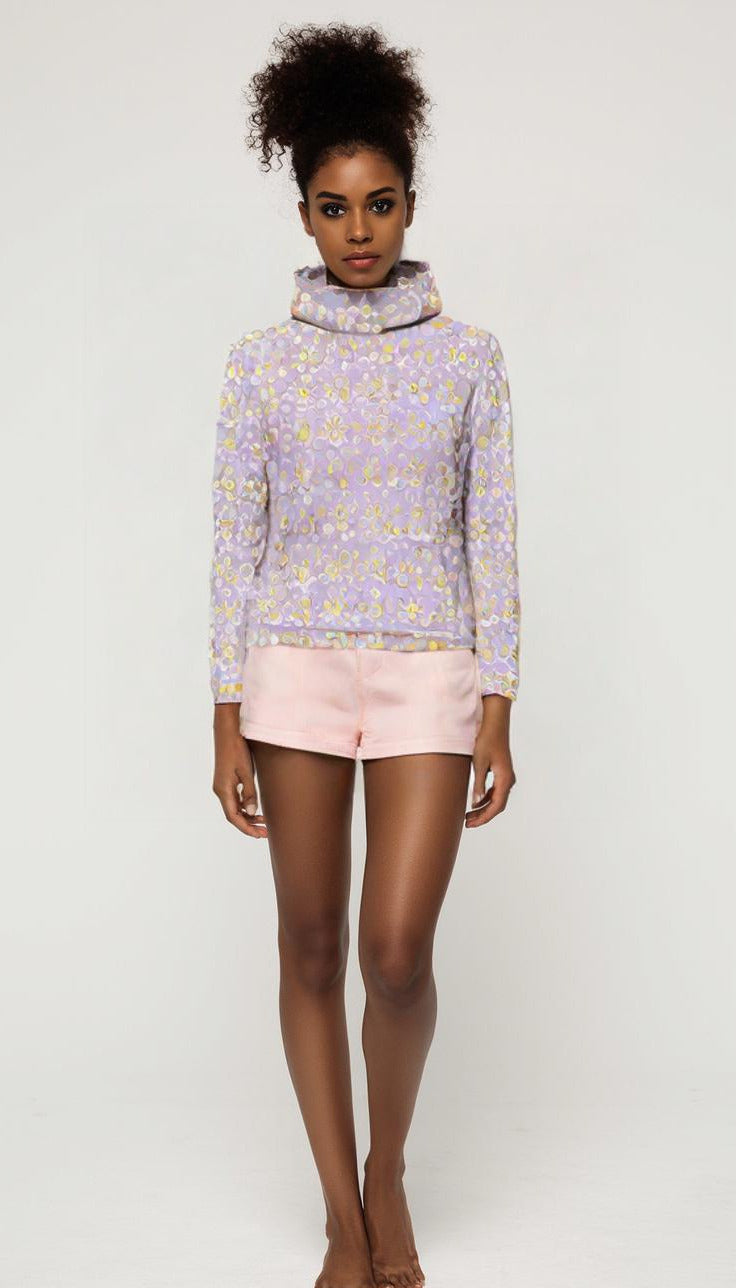 Lavender Cotton Abstract Hoodie