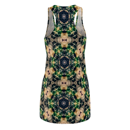 Kaleidoscope Floral Racerback Dress — Green Boho Patterned AOP