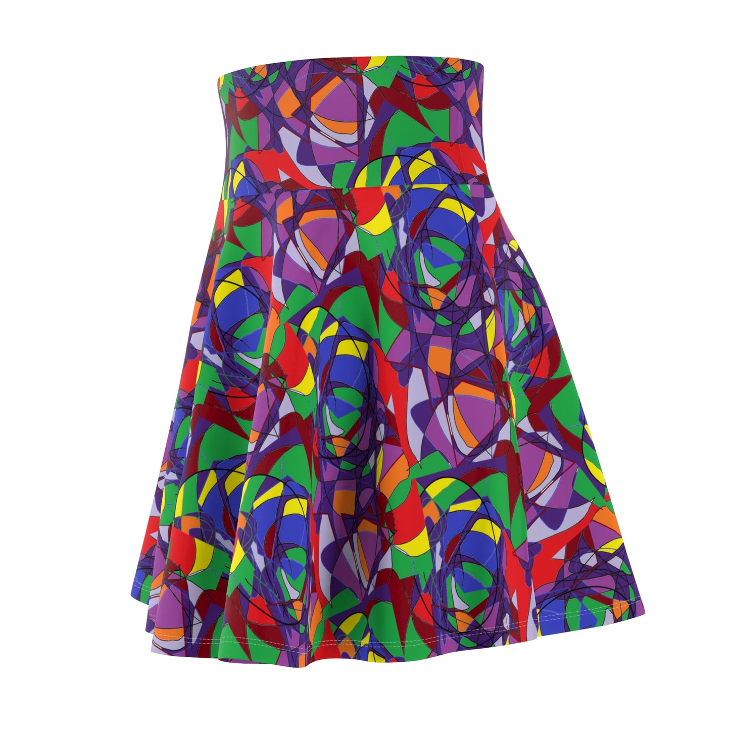 Colourful Women's Skater Skirt, Fun Party Skirt, Casual Summer Skirt, Vibrant Skirt, Trendy Skater Skirt for Festivals