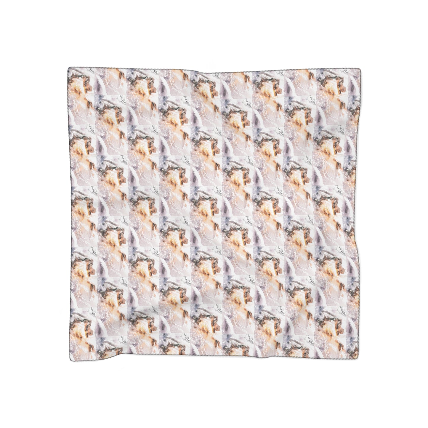 Marble Veil Poly Scarf — Lightweight Abstract Patterned Fashion Scarf
