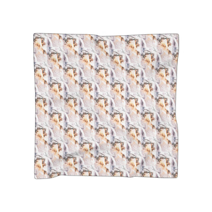Marble Veil Poly Scarf — Lightweight Abstract Patterned Fashion Scarf