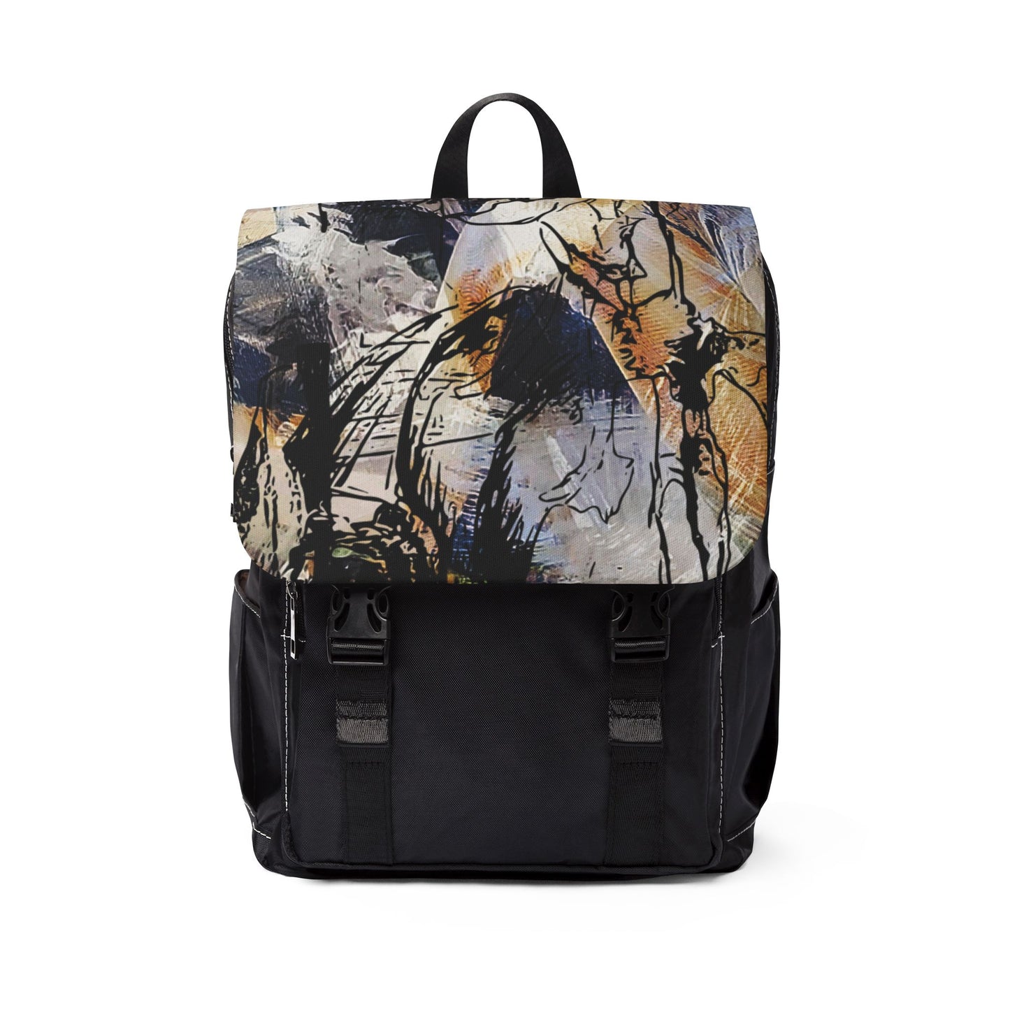 Abstract Skull Art Backpack — Canvas Casual Shoulder Backpack