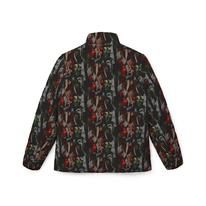 Stylish Womens Puffer Jacket with Floral Design, Trendy Outerwear, Ideal for Winter, Cozy Fashion, Gift for Her
