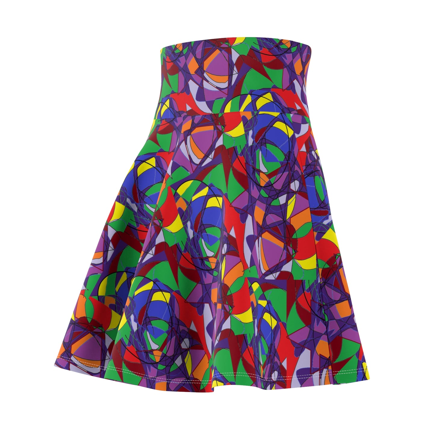Colourful Women's Skater Skirt, Fun Party Skirt, Casual Summer Skirt, Vibrant Skirt, Trendy Skater Skirt for Festivals