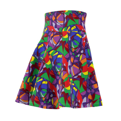 Colourful Women's Skater Skirt, Fun Party Skirt, Casual Summer Skirt, Vibrant Skirt, Trendy Skater Skirt for Festivals