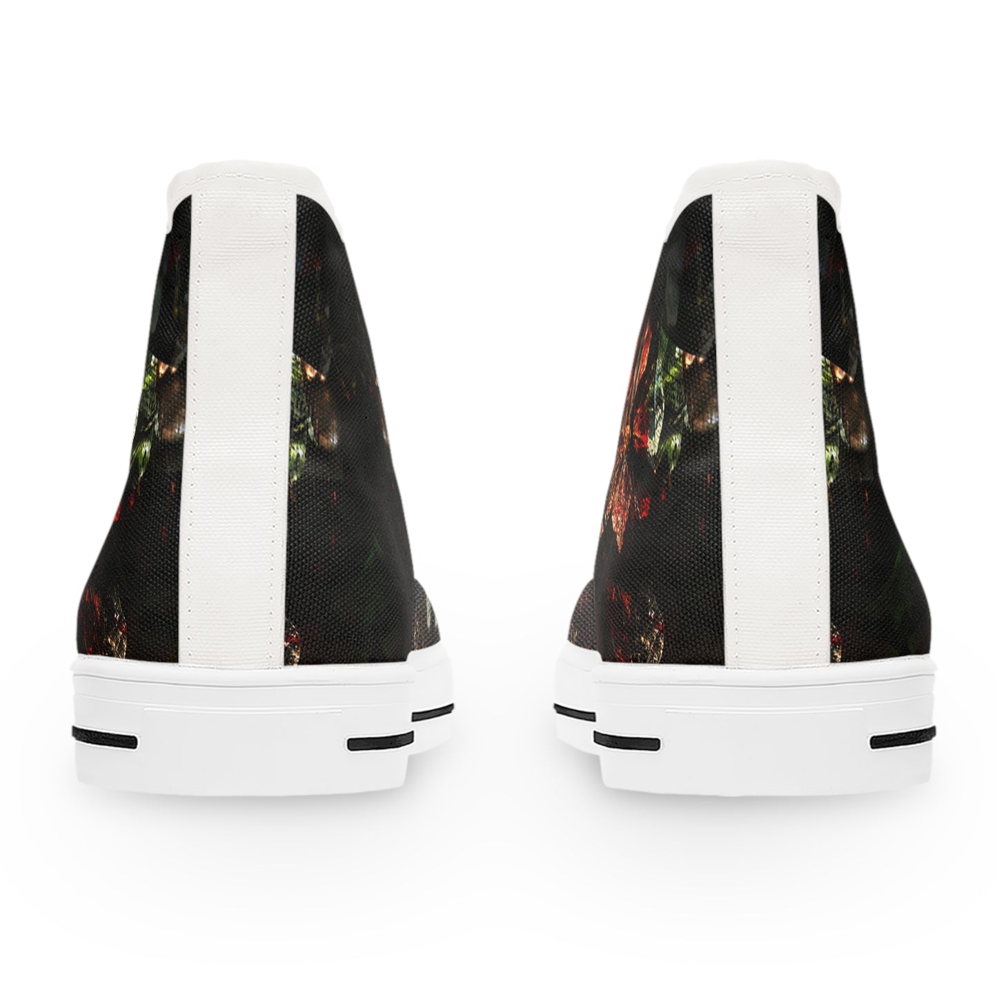 Women's High Top Sneakers — Dark Floral Grunge Print