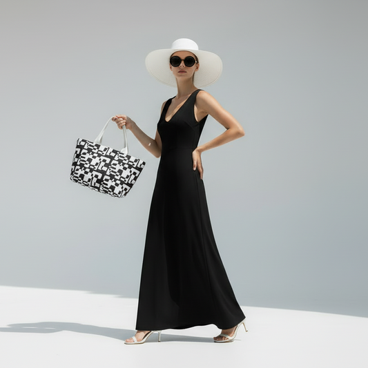 Stylish Geometric Bag for Work, Picnic, or School - Fabric Tote, Durable Insulated Bags, Modern Fashion Accessories